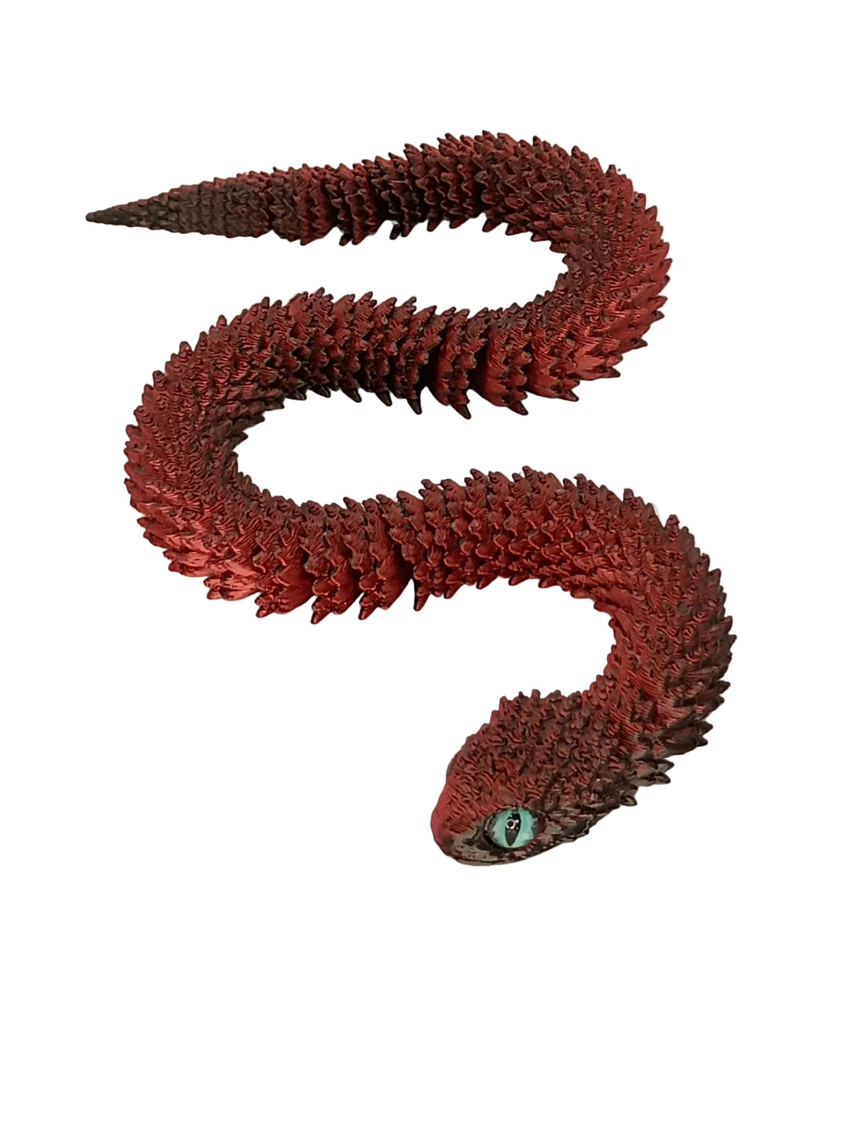 11.5" Articulated Snake with Glass eyes 3d printed. (Eye color may vary)