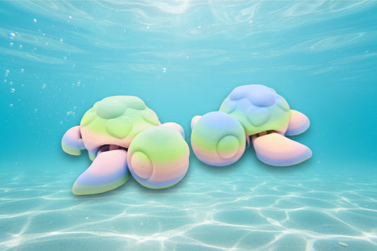 Valentines day sea creatures 3d printed Matte rainbow