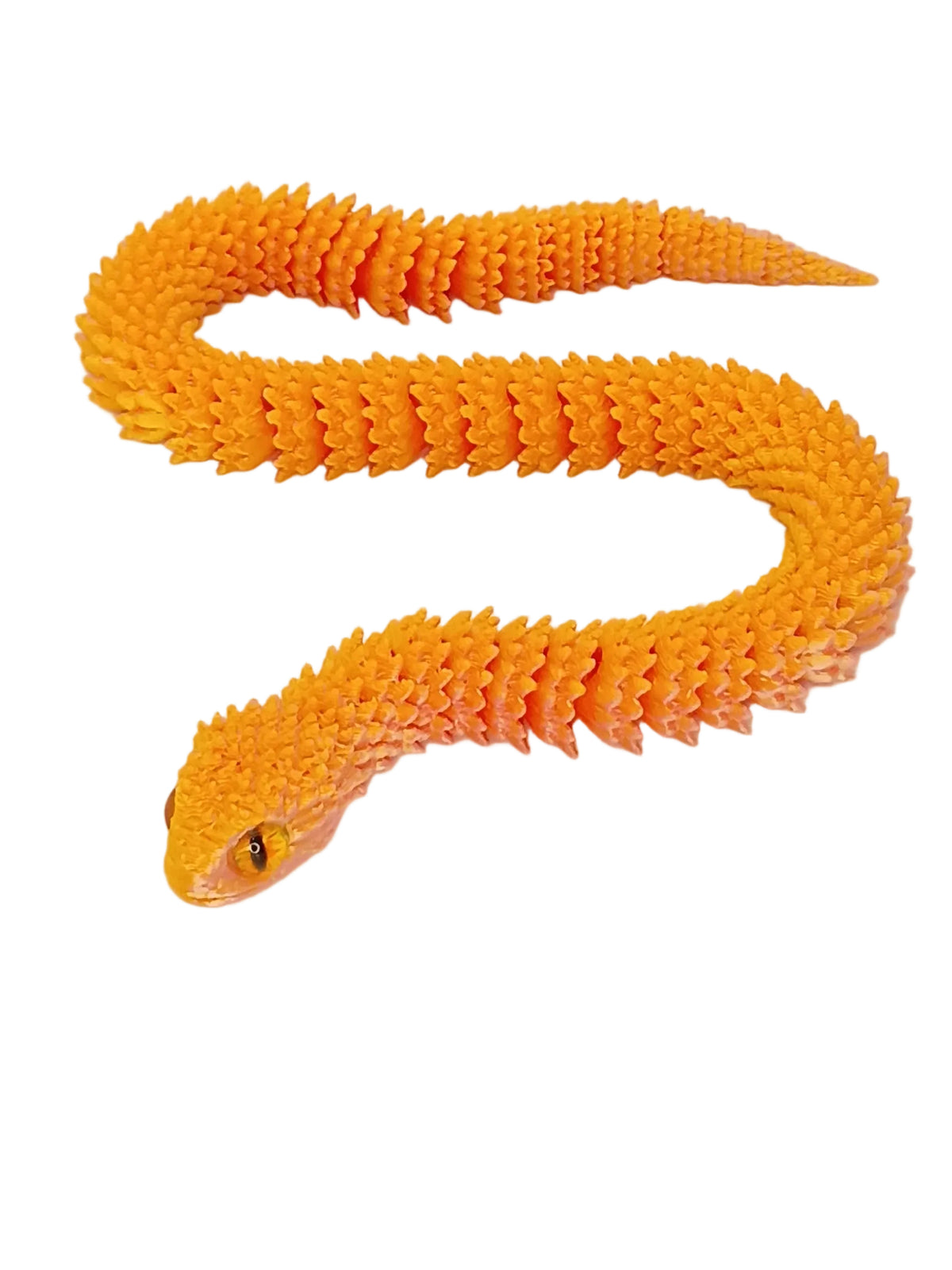 11.5" Articulated Snake with Glass eyes 3d printed. (Eye color may vary)