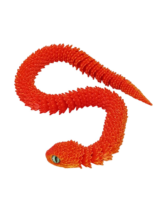 11.5" Articulated Snake with Glass eyes 3d printed. (Eye color may vary)