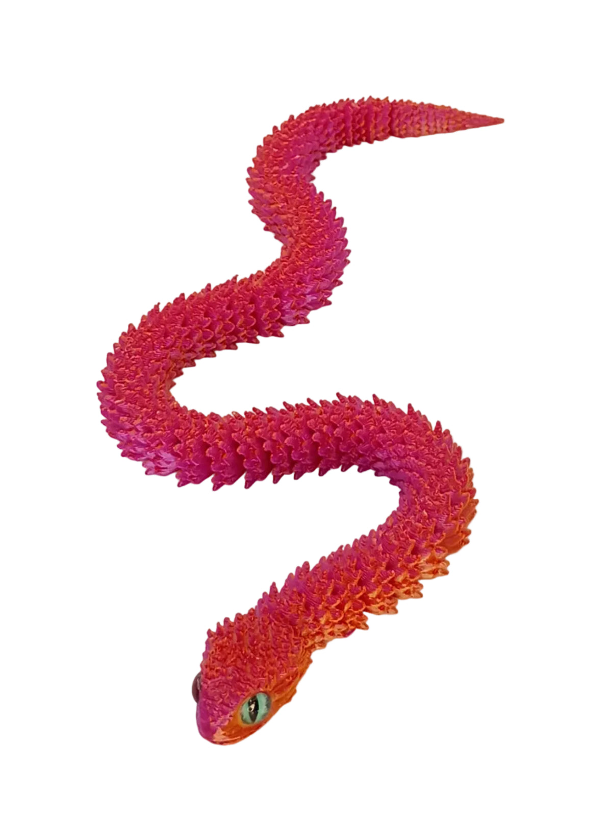 11.5" Articulated Snake with Glass eyes 3d printed. (Eye color may vary)