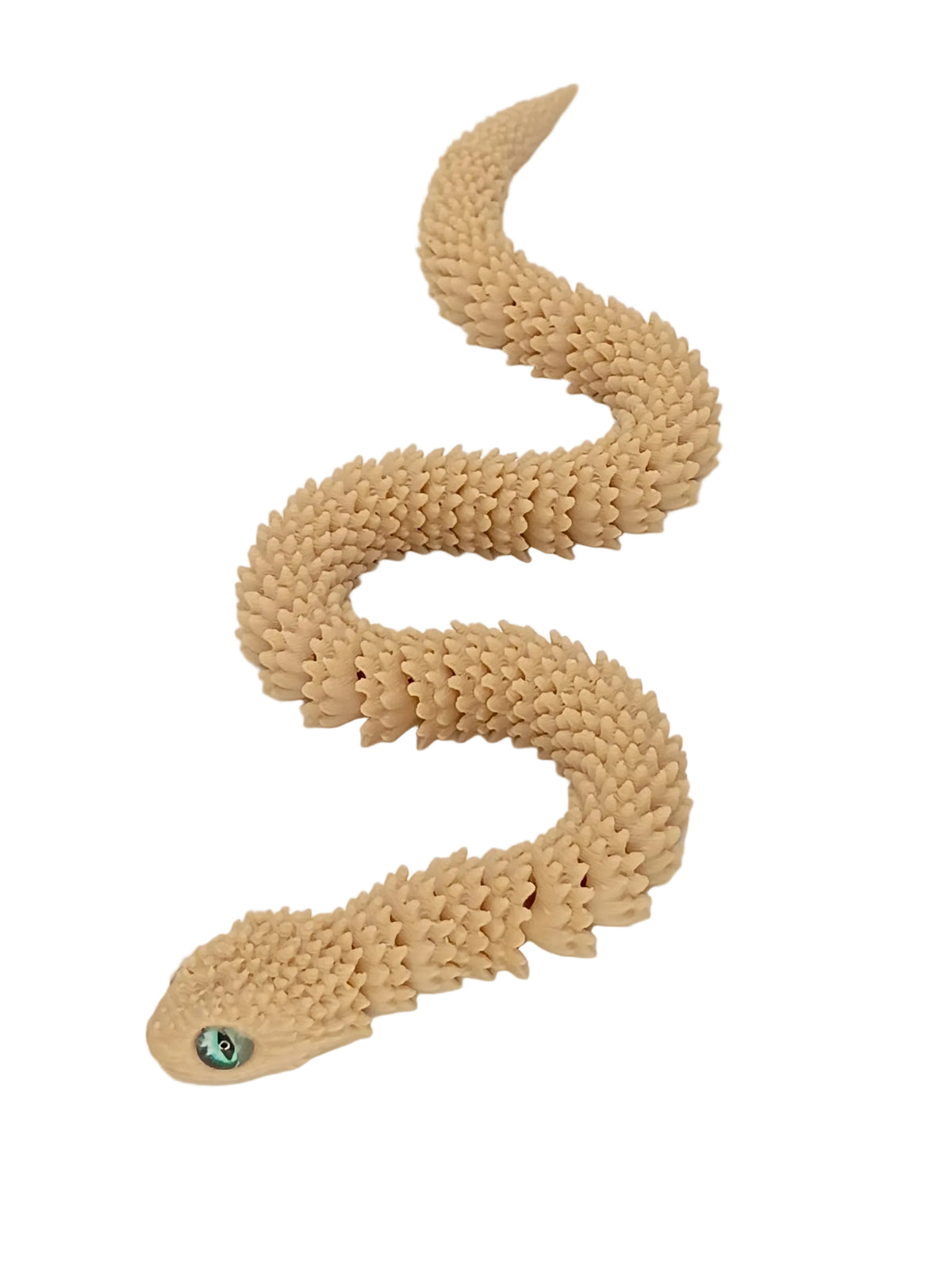11.5" Articulated Snake with Glass eyes 3d printed. (Eye color may vary)