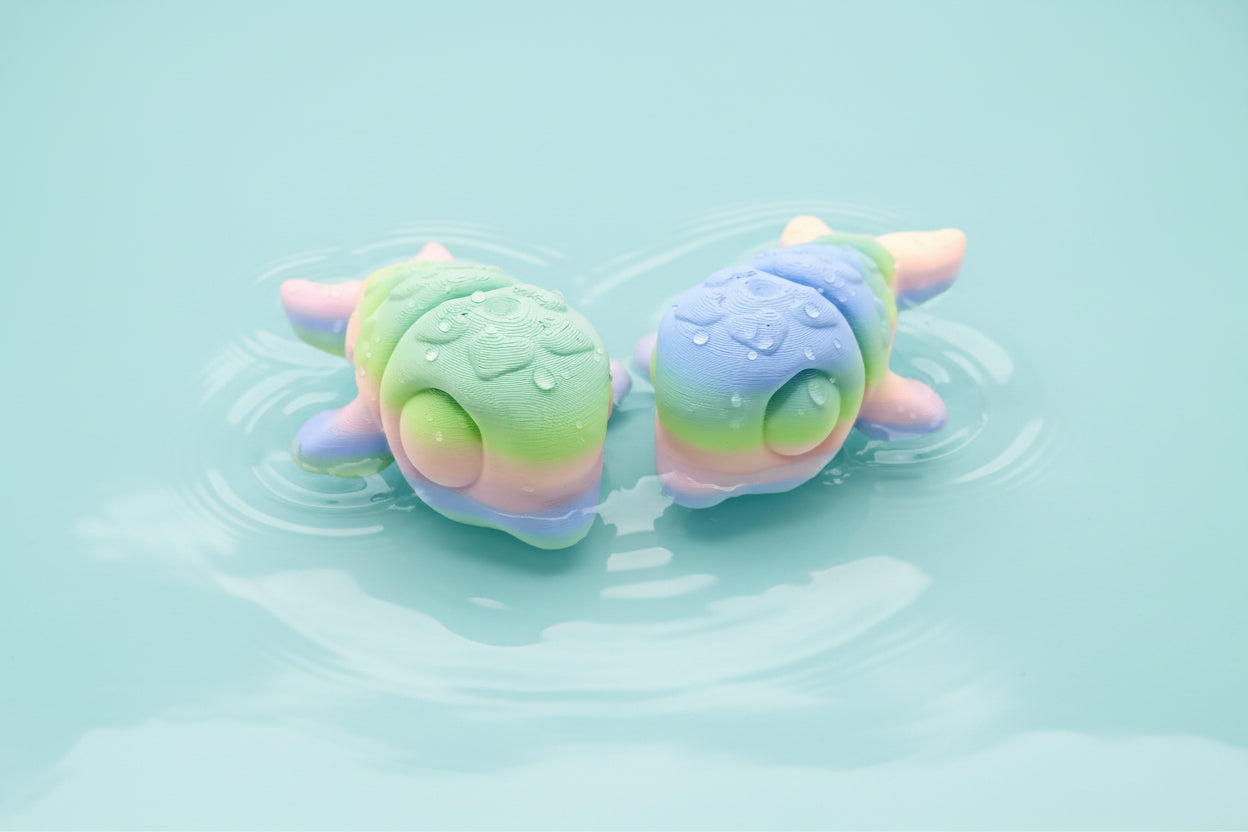 Valentines day sea creatures 3d printed Matte rainbow