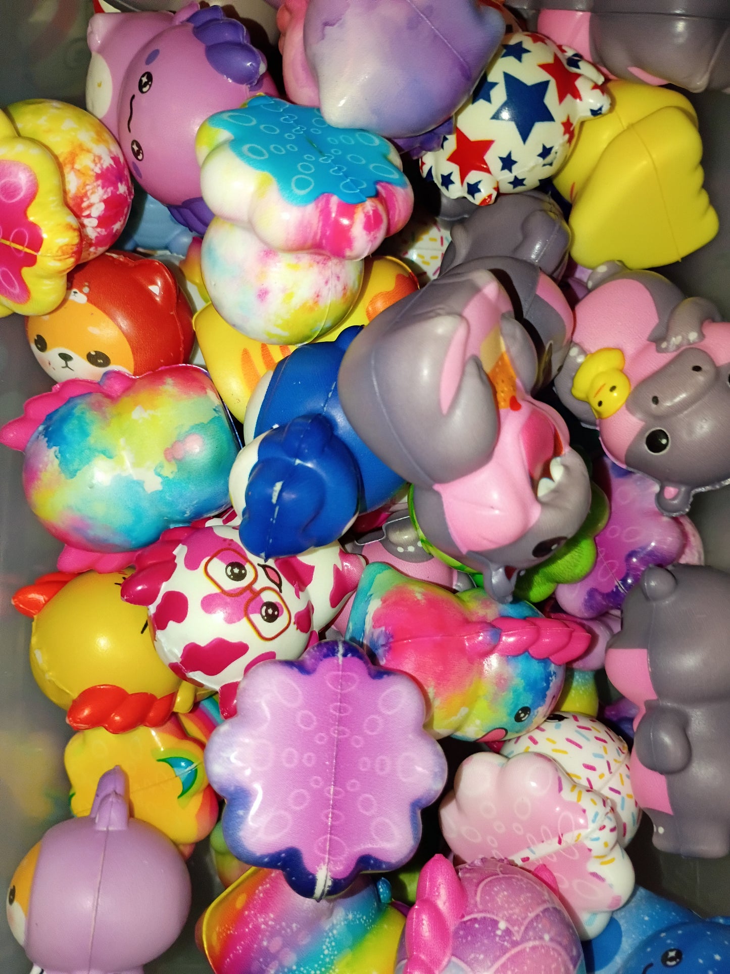 5 pack Squishy, Mix lot axolotl, octopus, hippo, bears