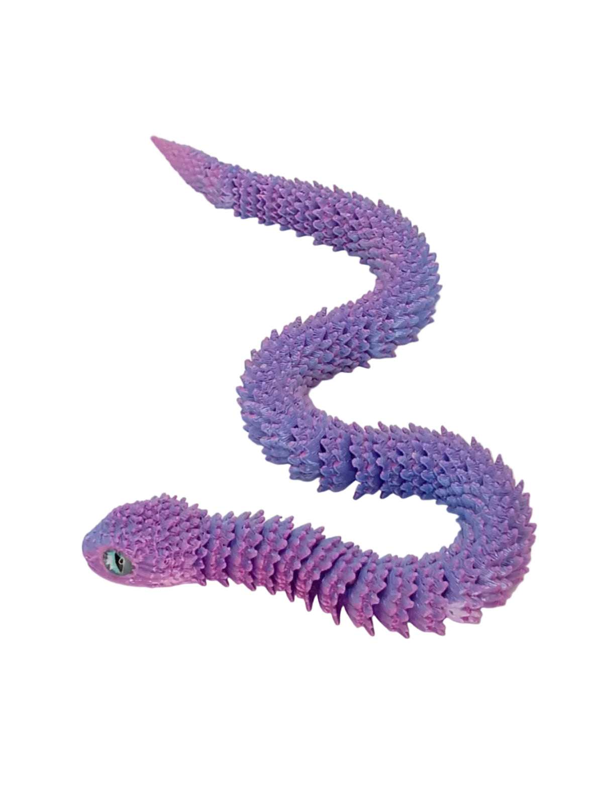 11.5" Articulated Snake with Glass eyes 3d printed. (Eye color may vary)